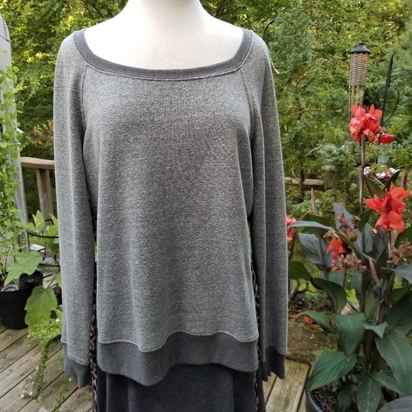 NWOT LOVE, ZOEY GRAY, SHEER CHEETAH BACK SHIRT - Picture 2 of 9